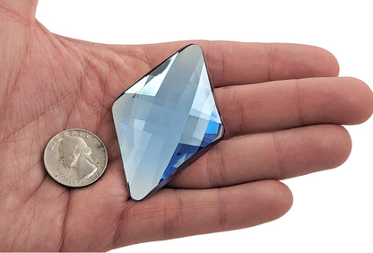 blue light sapphire extra large diamond flat back big jumbo huge acrylic gems plastic rhombus rhinestones for craft gemstones body jewels face skin cabochons embellishments cosplay prop making jewelry making party diy crafts costume making scrapbooking high quality allstarco décor stones larp events film making