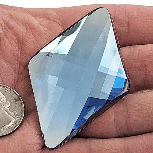 blue light sapphire extra large diamond flat back big jumbo huge acrylic gems plastic rhombus rhinestones for craft gemstones body jewels face skin cabochons embellishments cosplay prop making jewelry making party diy crafts costume making scrapbooking high quality allstarco décor stones larp events film making