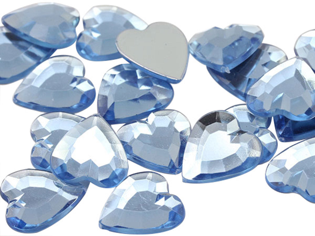 blue light sapphire heart flat back acrylic gems valentine's day love gift girlfriend boyfriend mom dad family plastic rhinestones for craft gemstones body jewels face skin cabochons embellishments cosplay prop making jewelry making party diy crafts costume making scrapbooking high quality allstarco décor stones larp events film making