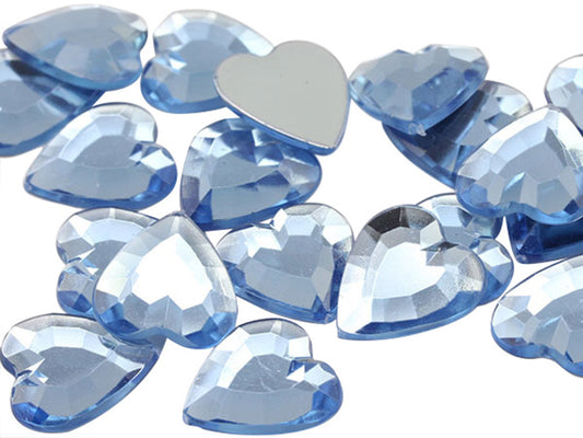 blue light sapphire heart flat back acrylic gems valentine's day love gift girlfriend boyfriend mom dad family plastic rhinestones for craft gemstones body jewels face skin cabochons embellishments cosplay prop making jewelry making party diy crafts costume making scrapbooking high quality allstarco décor stones larp events film making