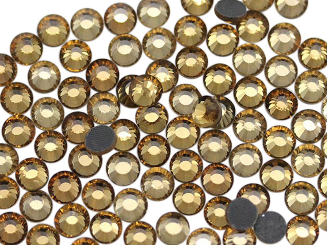 brown light smokey topaz hotfix rhinestones heat set glass gems iron on nail art jewels garment embellishments hot glue décor gems hot fix stones for diy crafts clothing design allstarco