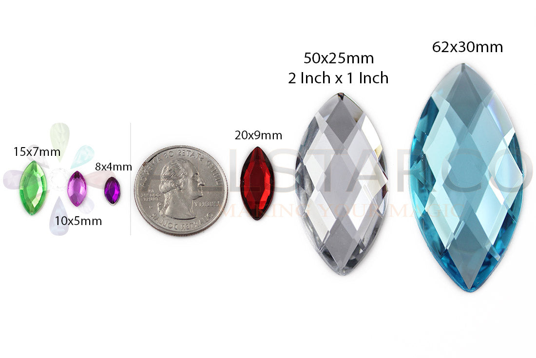 size chart comparison next to coin dimensions reference navette flat back acrylic gems plastic marquise horse eye rhinestones for craft gemstones body jewels face skin cabochons embellishments cosplay prop making jewelry making party diy crafts costume making scrapbooking high quality allstarco décor stones larp events film making