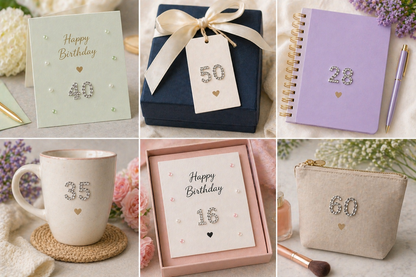Rhinestone Number Stickers – Self Adhesive Crystal Bling Numbers (0–9) - 50 PCS