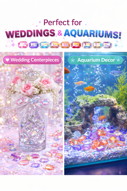 Light Blue AB Acrylic Octagon Shaped Diamonds - 13x18mm - 100 Pieces