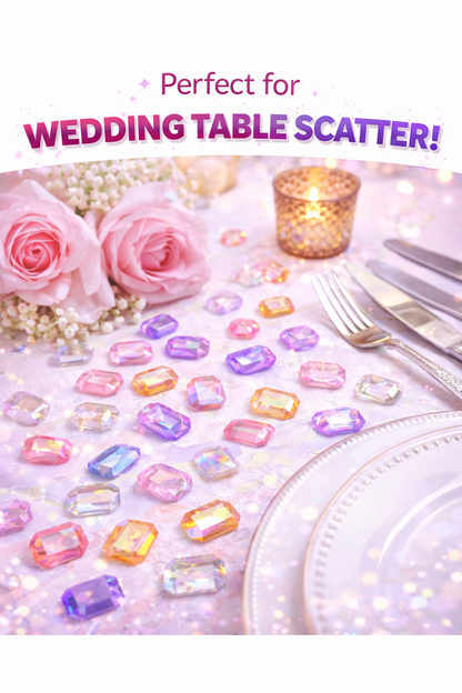 Light Blue AB Acrylic Octagon Shaped Diamonds - 13x18mm - 100 Pieces