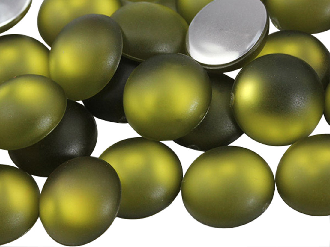 green olive  frosted lunasoft foggy round circle cabochons flat back acrylic gems plastic rhinestones for craft gemstones body jewels face skin cabochons embellishments cosplay prop making jewelry making party diy crafts costume making scrapbooking high quality allstarco décor stones larp events film making card making crafting school kids fun creative