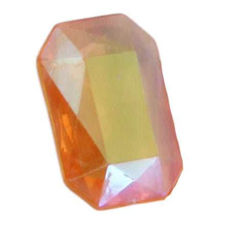 Orange Peach AB Acrylic Octagon Shaped Diamonds - 13x18mm - 100 Pieces