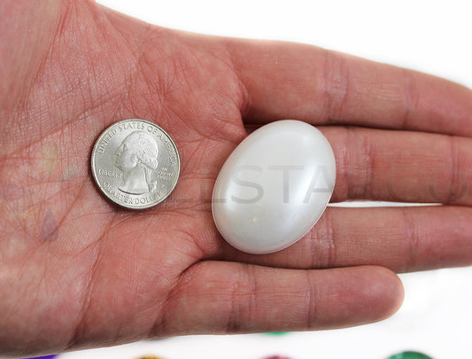 Extra Large Pearl Flat Back Oval Cabochons - 40x30mm - 4 Pieces