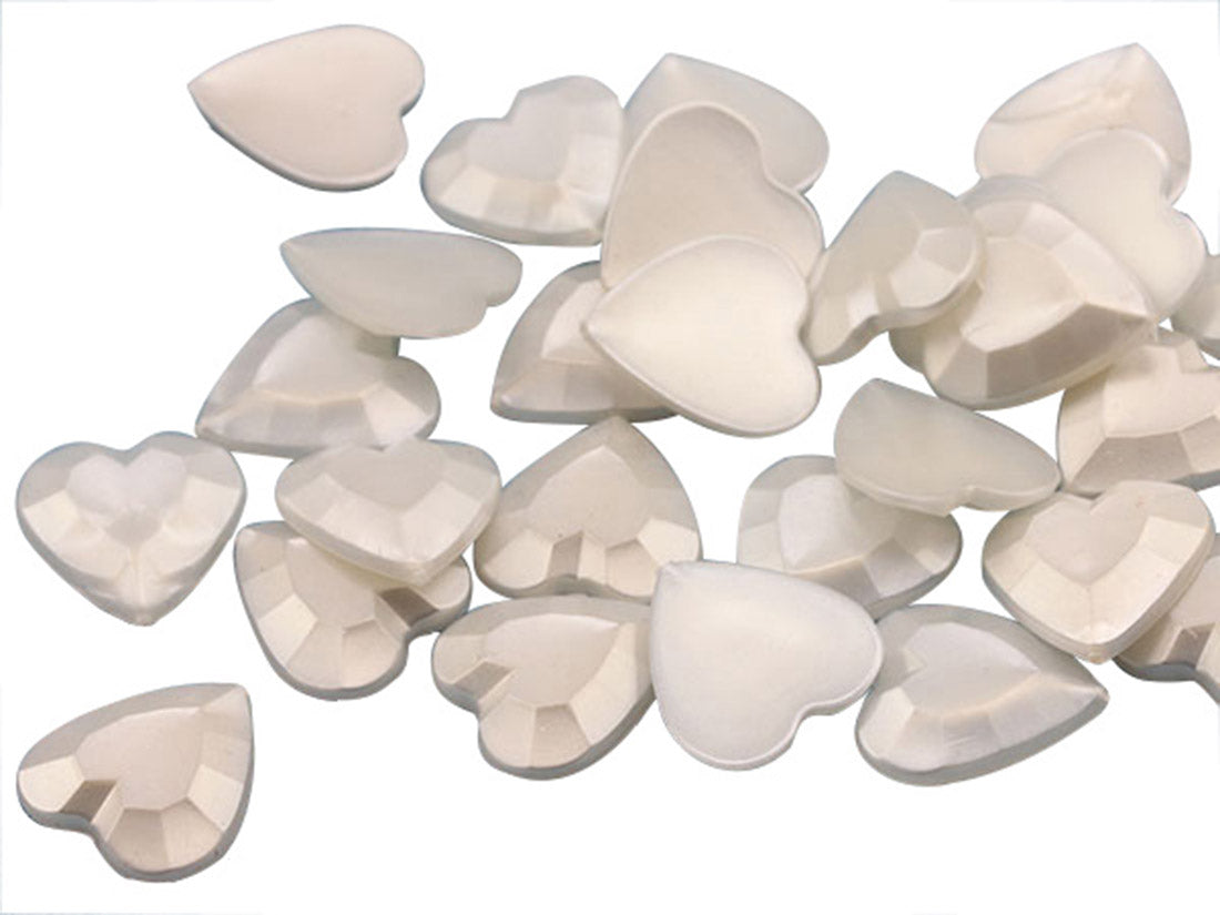 pearl beige heart flat back acrylic gems valentine's day love gift girlfriend boyfriend mom dad family plastic rhinestones for craft gemstones body jewels face skin cabochons embellishments cosplay prop making jewelry making party diy crafts costume making scrapbooking high quality allstarco décor stones larp events film making