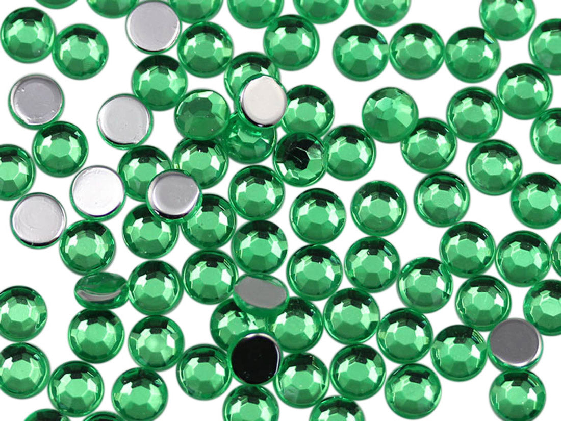 green peridot round circle flat back acrylic gems plastic rhinestones for craft gemstones body jewels face skin cabochons embellishments cosplay prop making jewelry making party diy crafts costume making scrapbooking high quality allstarco décor stones larp events film making card making crafting school kids fun creative