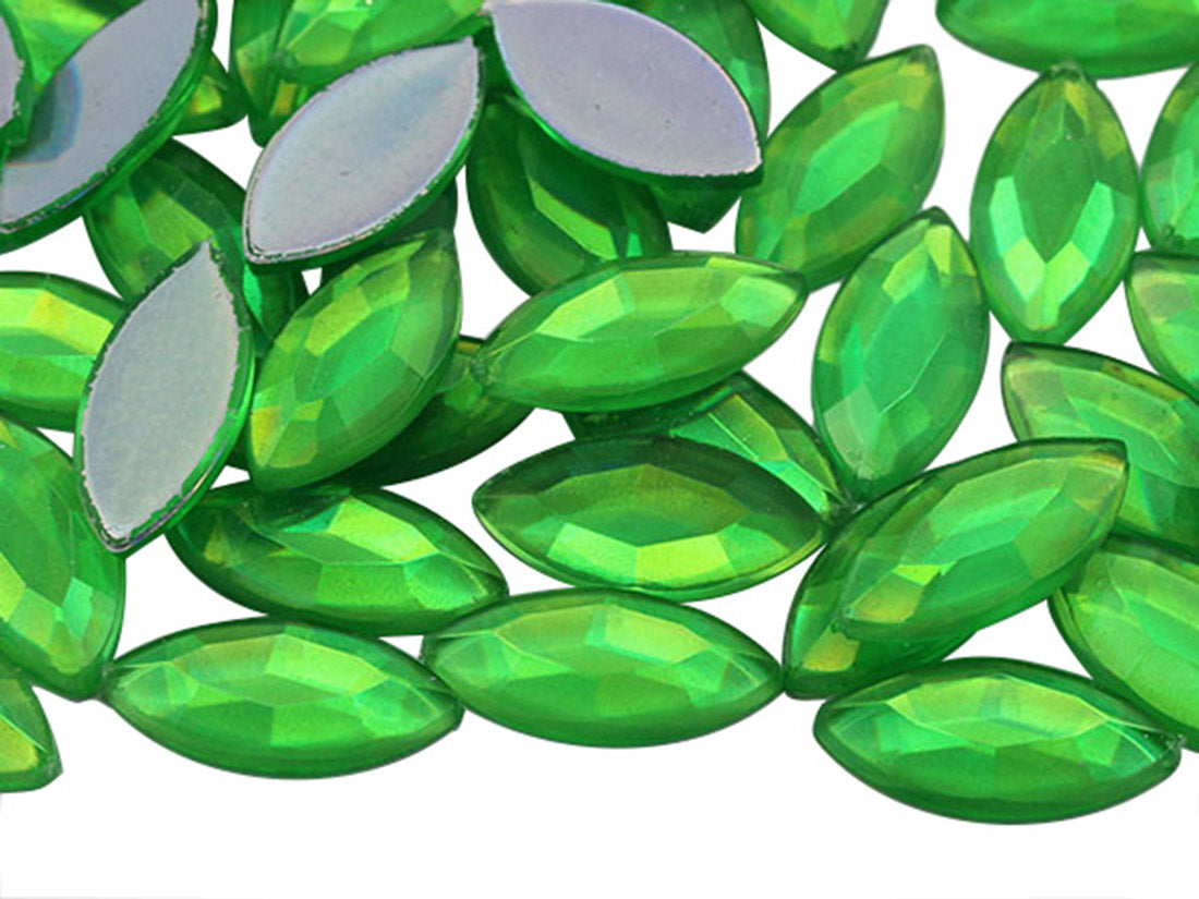 green peridot ab navette flat back acrylic gems plastic marquise horse eye rhinestones for craft gemstones body jewels face skin cabochons embellishments cosplay prop making jewelry making party diy crafts costume making scrapbooking high quality allstarco décor stones larp events film making