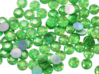 green peridot ab round circle flat back acrylic gems plastic rhinestones for craft gemstones body jewels face skin cabochons embellishments cosplay prop making jewelry making party diy crafts costume making scrapbooking high quality allstarco décor stones larp events film making card making crafting school kids fun creative