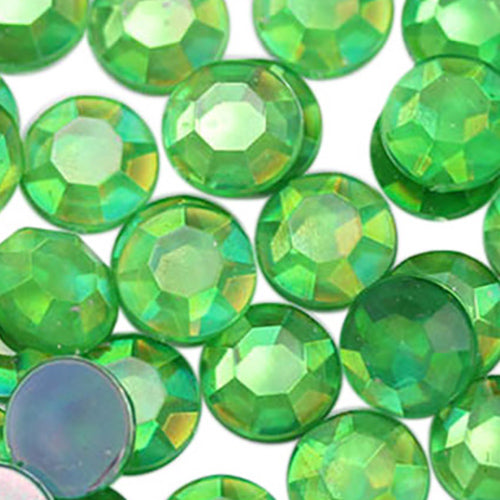 green peridot ab round circle flat back acrylic gems plastic rhinestones for craft gemstones body jewels face skin cabochons embellishments cosplay prop making jewelry making party diy crafts costume making scrapbooking high quality allstarco décor stones larp events film making card making crafting school kids fun creative