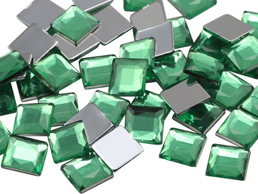 green peridot square flat back acrylic gems plastic rhinestones for craft gemstones body jewels face skin cabochons embellishments cosplay prop making jewelry making party diy crafts costume making scrapbooking high quality allstarco décor stones larp events film making