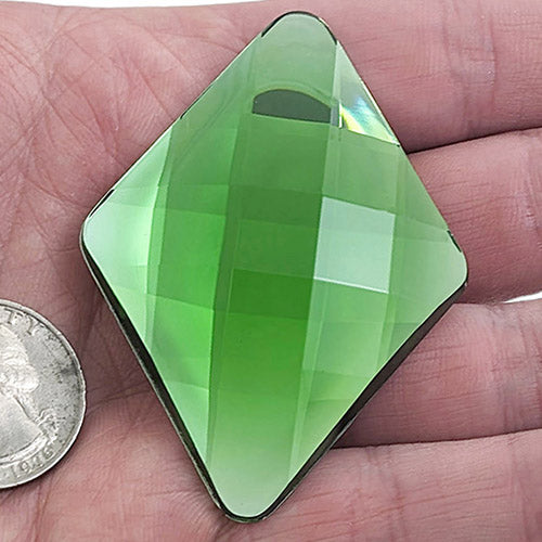 green peridot extra large diamond flat back big jumbo huge acrylic gems plastic rhombus rhinestones for craft gemstones body jewels face skin cabochons embellishments cosplay prop making jewelry making party diy crafts costume making scrapbooking high quality allstarco décor stones larp events film making