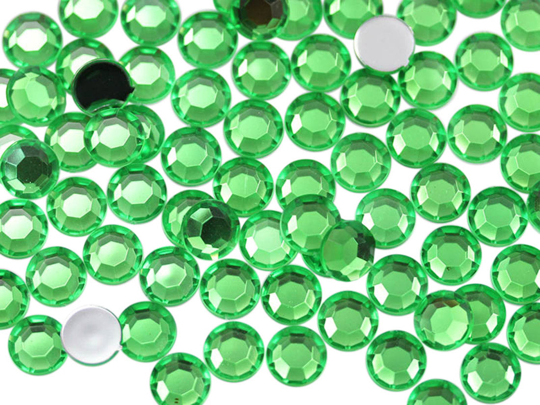 green peridot round circle flat back acrylic gems plastic rhinestones for craft gemstones body jewels face skin cabochons embellishments cosplay prop making jewelry making party diy crafts costume making scrapbooking high quality allstarco décor stones larp events film making card making crafting school kids fun creative