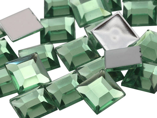 green peridot square flat back acrylic gems plastic rhinestones for craft gemstones body jewels face skin cabochons embellishments cosplay prop making jewelry making party diy crafts costume making scrapbooking high quality allstarco décor stones larp events film making