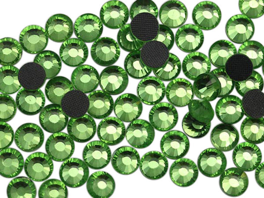 green peridot hotfix rhinestones heat set glass gems iron on nail art jewels garment embellishments hot glue décor gems hot fix stones for diy crafts clothing design allstarco