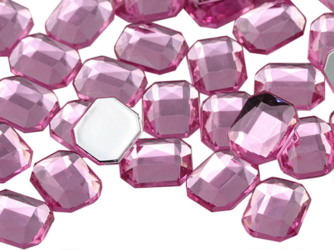 pink light rose octagon flat back acrylic gems plastic rhinestones for craft gemstones body jewels face skin cabochons embellishments cosplay prop making jewelry making party diy crafts costume making scrapbooking high quality allstarco décor stones larp events film making