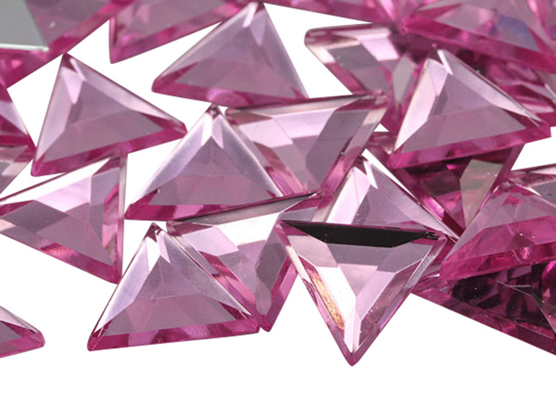 pink light triangle flat back acrylic gems plastic rhinestones for craft gemstones body jewels face skin cabochons embellishments cosplay prop making jewelry making party diy crafts costume making scrapbooking high quality allstarco décor stones larp events film making