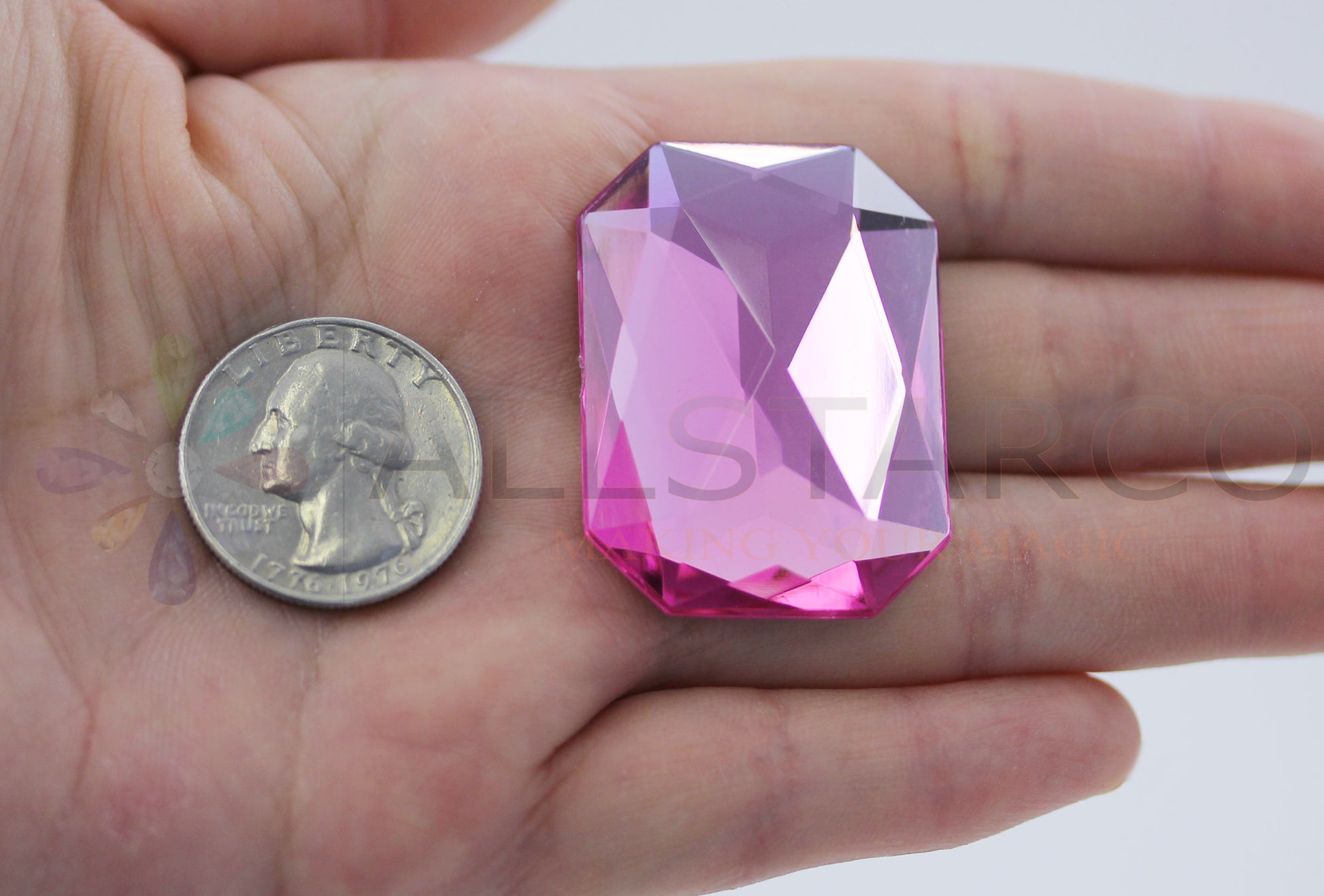 pink light rose extra large octagon flat back huge giant jumbo acrylic gems plastic rhinestones for craft gemstones body jewels face skin cabochons embellishments cosplay prop making jewelry making party diy crafts costume making scrapbooking high quality allstarco décor stones larp events film making