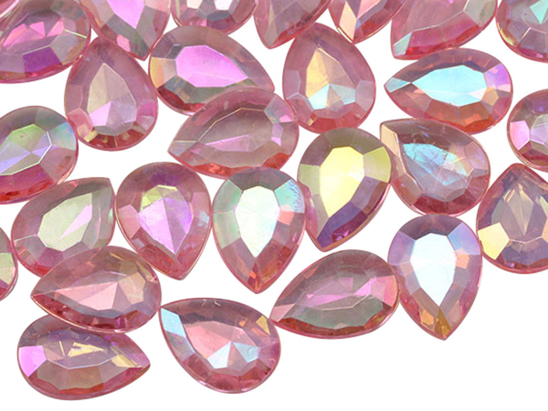 pink rose ab pear teardrop acrylic diamonds wedding plastic décor gems confetti table scatter aquarium jewels stones iridescent party stones special occasions bridal showers sparkling decorations  vase fillers centerpieces dazzle accent floral arrangements point back gemstones allstarco diy crafts crafting