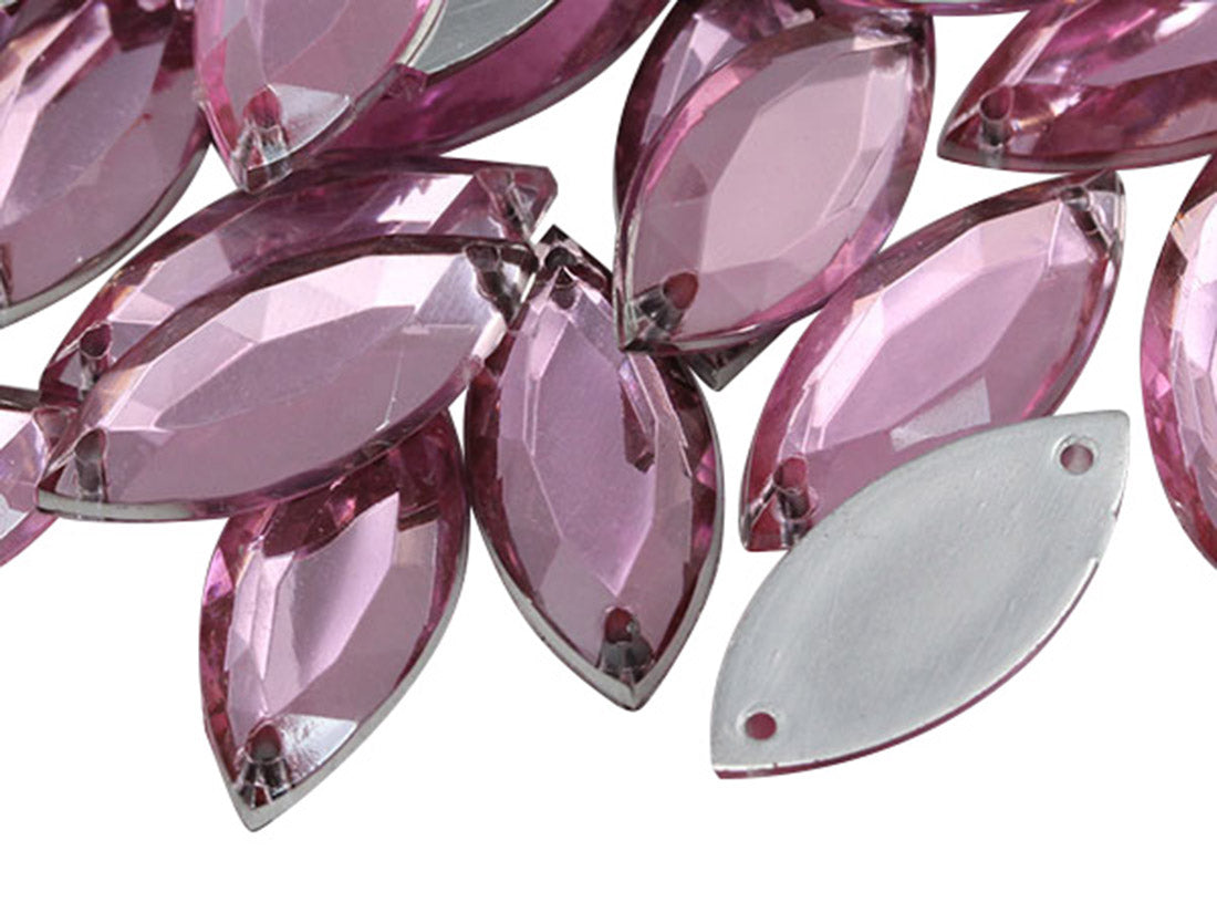 light pink rose navette marquise horse eye flat back sew on sewing beads craft gems plastic rhinestones acrylic gemstones jewels with holes for clothing embellishments costume making cosplay diy garment prop making dress jewels for fabric crystals allstarco