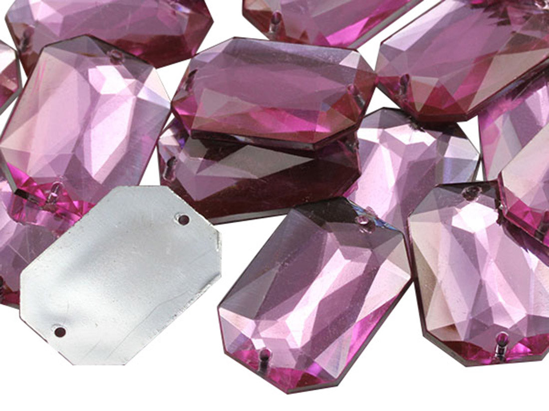 light pink rose octagon flat back sew on sewing beads craft gems plastic rhinestones acrylic gemstones jewels with holes for clothing embellishments costume making cosplay diy garment prop making dress jewels for fabric crystals allstarco