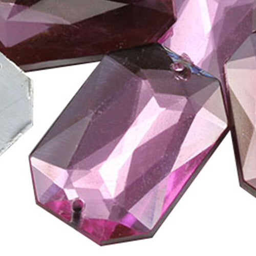 light pink rose octagon flat back sew on sewing beads craft gems plastic rhinestones acrylic gemstones jewels with holes for clothing embellishments costume making cosplay diy garment prop making dress jewels for fabric crystals allstarco