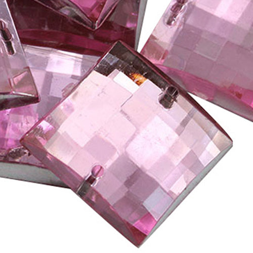 light pink rose square flat back sew on sewing beads craft gems plastic rhinestones acrylic gemstones jewels with holes for clothing embellishments costume making cosplay diy garment prop making dress jewels for fabric crystals allstarco