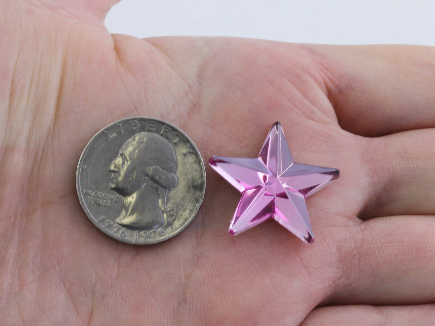 Gemmes forme d'étoile à dos plat rose rose