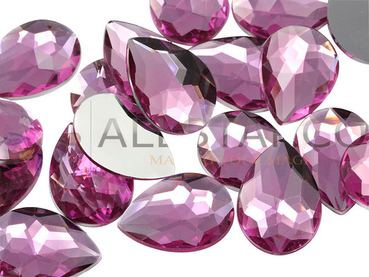 pink light rose teardrop flat back acrylic gems pear tear drop plastic rhinestones for craft gemstones body jewels face skin cabochons embellishments cosplay prop making jewelry making party diy crafts costume making scrapbooking high quality allstarco décor stones larp events film making