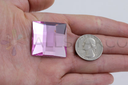 pink light rose square extra large big huge jumbo flat back acrylic gems plastic rhinestones for craft gemstones body jewels face skin cabochons embellishments cosplay prop making jewelry making party diy crafts costume making scrapbooking high quality allstarco décor stones larp events film making
