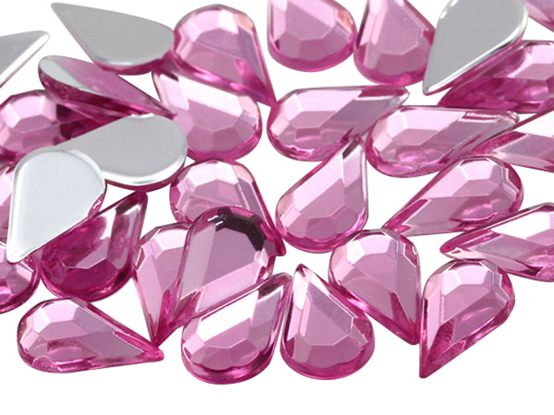 pink light rose teardrop flat back acrylic gems pear tear drop plastic rhinestones for craft gemstones body jewels face skin cabochons embellishments cosplay prop making jewelry making party diy crafts costume making scrapbooking high quality allstarco décor stones larp events film making