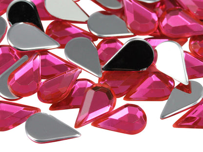 pink hot bright teardrop flat back acrylic gems pear tear drop plastic rhinestones for craft gemstones body jewels face skin cabochons embellishments cosplay prop making jewelry making party diy crafts costume making scrapbooking high quality allstarco décor stones larp events film making