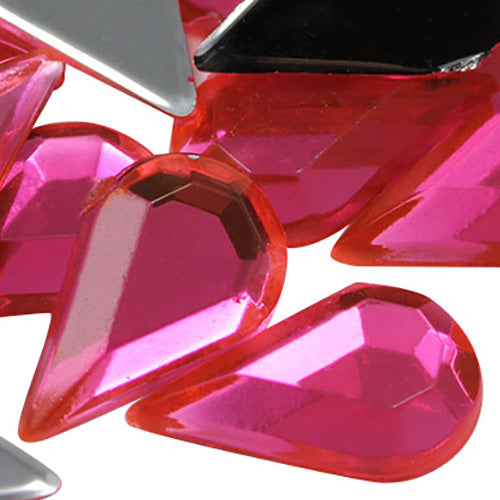 pink hot bright teardrop flat back acrylic gems pear tear drop plastic rhinestones for craft gemstones body jewels face skin cabochons embellishments cosplay prop making jewelry making party diy crafts costume making scrapbooking high quality allstarco décor stones larp events film making