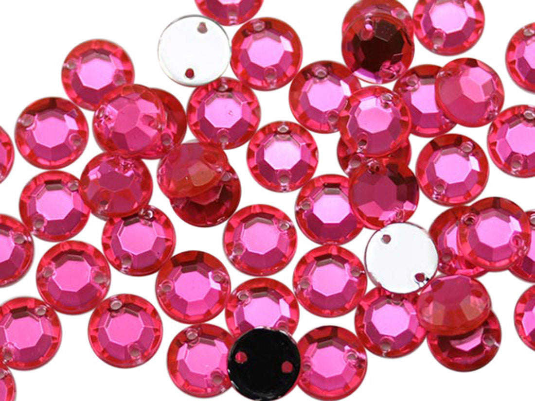 hot pink sew on rhinestones flat back acrylic gems jewels gemstones sewing embellishments garment making diy craft costume making