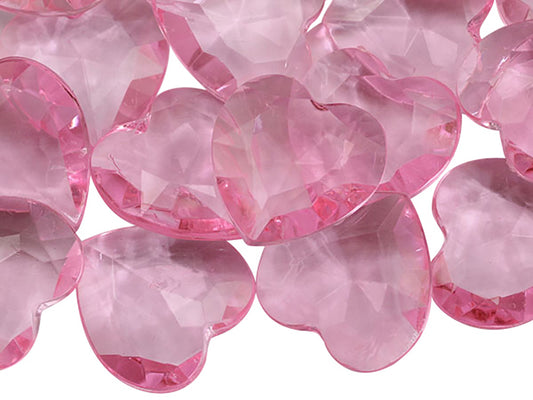 pink rose heart valentine's day love acrylic pointed back point back gems treasure jewels plastic gemstones for games parties pirate bounty hunt stones for treasure chests party favors center pieces table scatters theatrical swashbuckler jewels props larp easter egg hunt allstarco