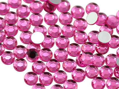 pink hot round circle flat back acrylic gems plastic rhinestones for craft gemstones body jewels face skin cabochons embellishments cosplay prop making jewelry making party diy crafts costume making scrapbooking high quality allstarco décor stones larp events film making card making crafting school kids fun creative