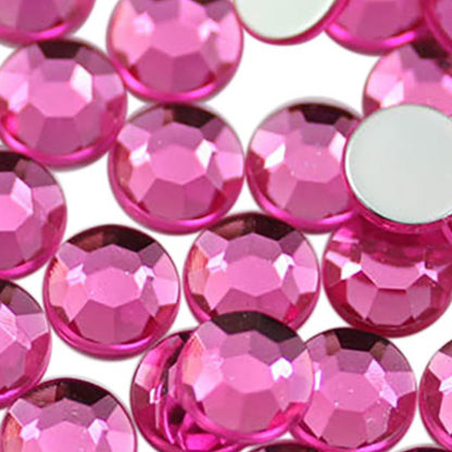 pink hot round circle flat back acrylic gems plastic rhinestones for craft gemstones body jewels face skin cabochons embellishments cosplay prop making jewelry making party diy crafts costume making scrapbooking high quality allstarco décor stones larp events film making card making crafting school kids fun creative