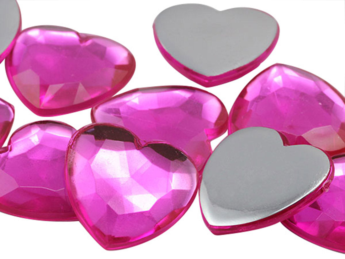 pink rose light heart flat back acrylic gems valentine's day love gift girlfriend boyfriend mom dad family plastic rhinestones for craft gemstones body jewels face skin cabochons embellishments cosplay prop making jewelry making party diy crafts costume making scrapbooking high quality allstarco décor stones larp events film making