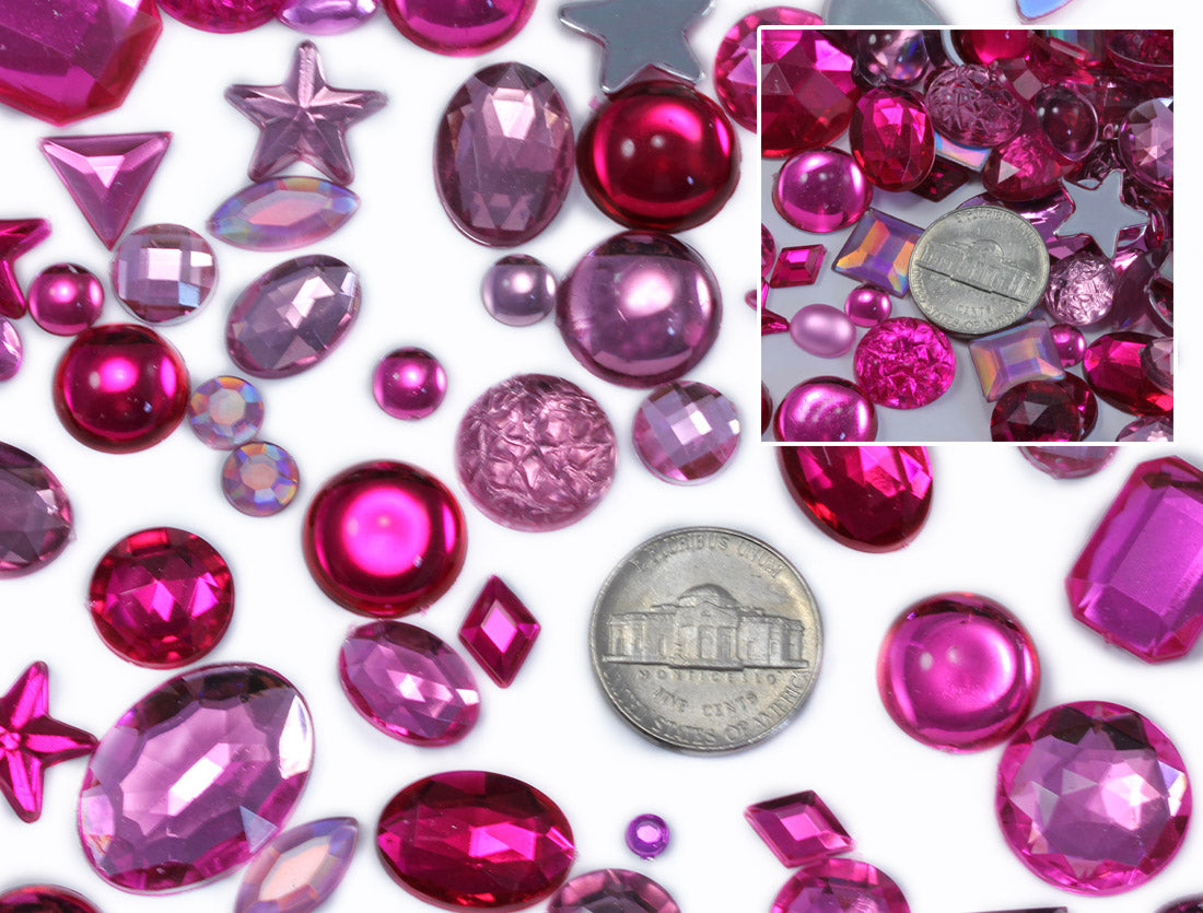 pink hot rose light mix craft gems in bulk wholesale shapes cabochon pearls flat back acrylic gems plastic rhinestones for craft gemstones body jewels face skin cabochons embellishments cosplay prop making jewelry making party diy crafts costume making scrapbooking high quality allstarco décor stones larp events film making card making crafting school kids fun creative