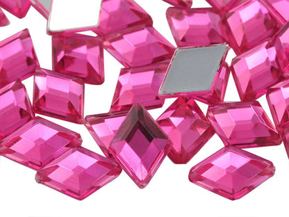 pink hot diamond flat back acrylic gems plastic rhombus rhinestones for craft gemstones body jewels face skin cabochons embellishments cosplay prop making jewelry making party diy crafts costume making scrapbooking high quality allstarco décor stones larp events film making