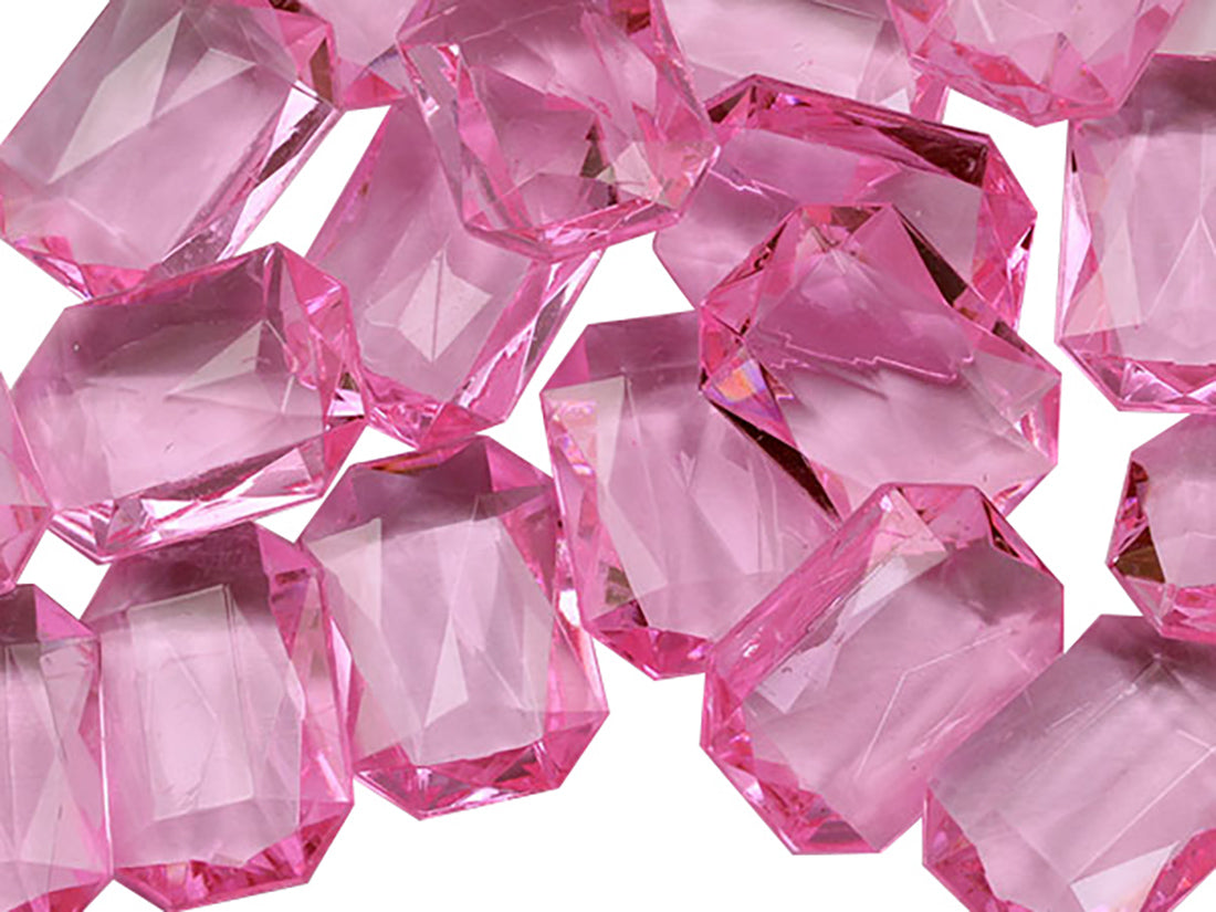 pink rose octagon acrylic pointed back point back gems treasure jewels plastic gemstones for games parties pirate bounty hunt stones for treasure chests party favors center pieces table scatters theatrical swashbuckler jewels props larp easter egg hunt allstarco