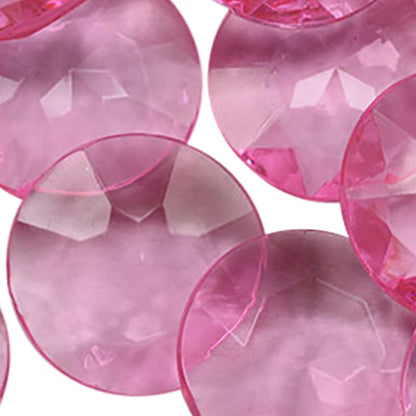 pink rose round acrylic pointed back point back gems treasure jewels plastic gemstones for games parties pirate bounty hunt stones for treasure chests party favors center pieces table scatters theatrical swashbuckler jewels props larp easter egg hunt allstarco