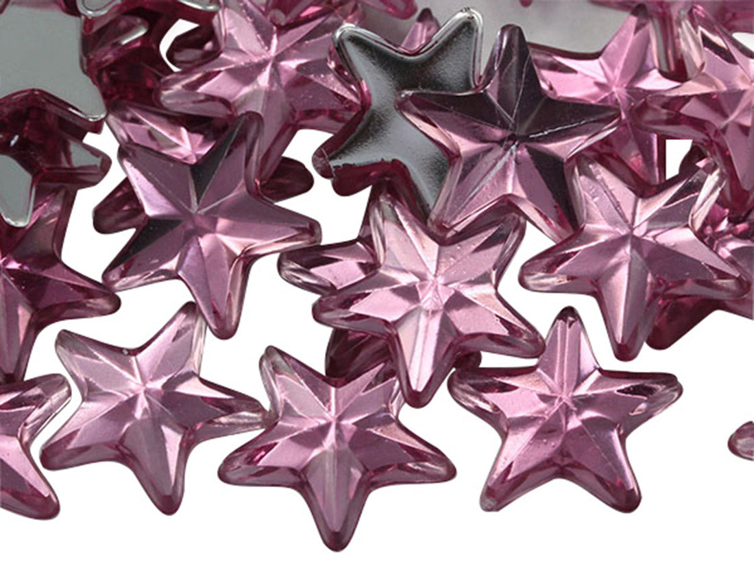 pink light rose star flat back acrylic gems plastic rhinestones for craft gemstones body jewels face skin cabochons embellishments cosplay prop making jewelry making party diy crafts costume making scrapbooking high quality allstarco décor stones larp events film making