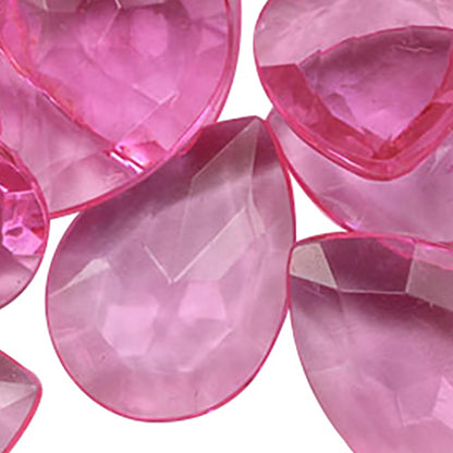 pink rose teardrop pear acrylic pointed back point back gems treasure jewels plastic gemstones for games parties pirate bounty hunt stones for treasure chests party favors center pieces table scatters theatrical swashbuckler jewels props larp easter egg hunt allstarco