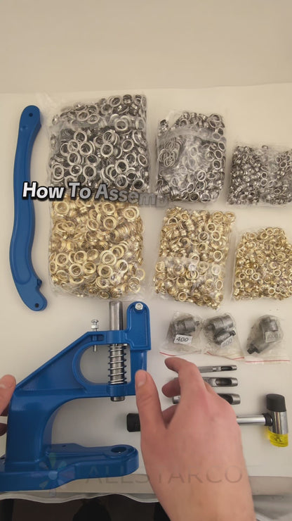 allstarco's gu50 grommet kit how to use tutorial application on leather fabric cartons tarps etc diy craft kit gift christmas love it amazon hand press small business supply hardware silver gold grommets leathercraft jewelry making fashion designer too;