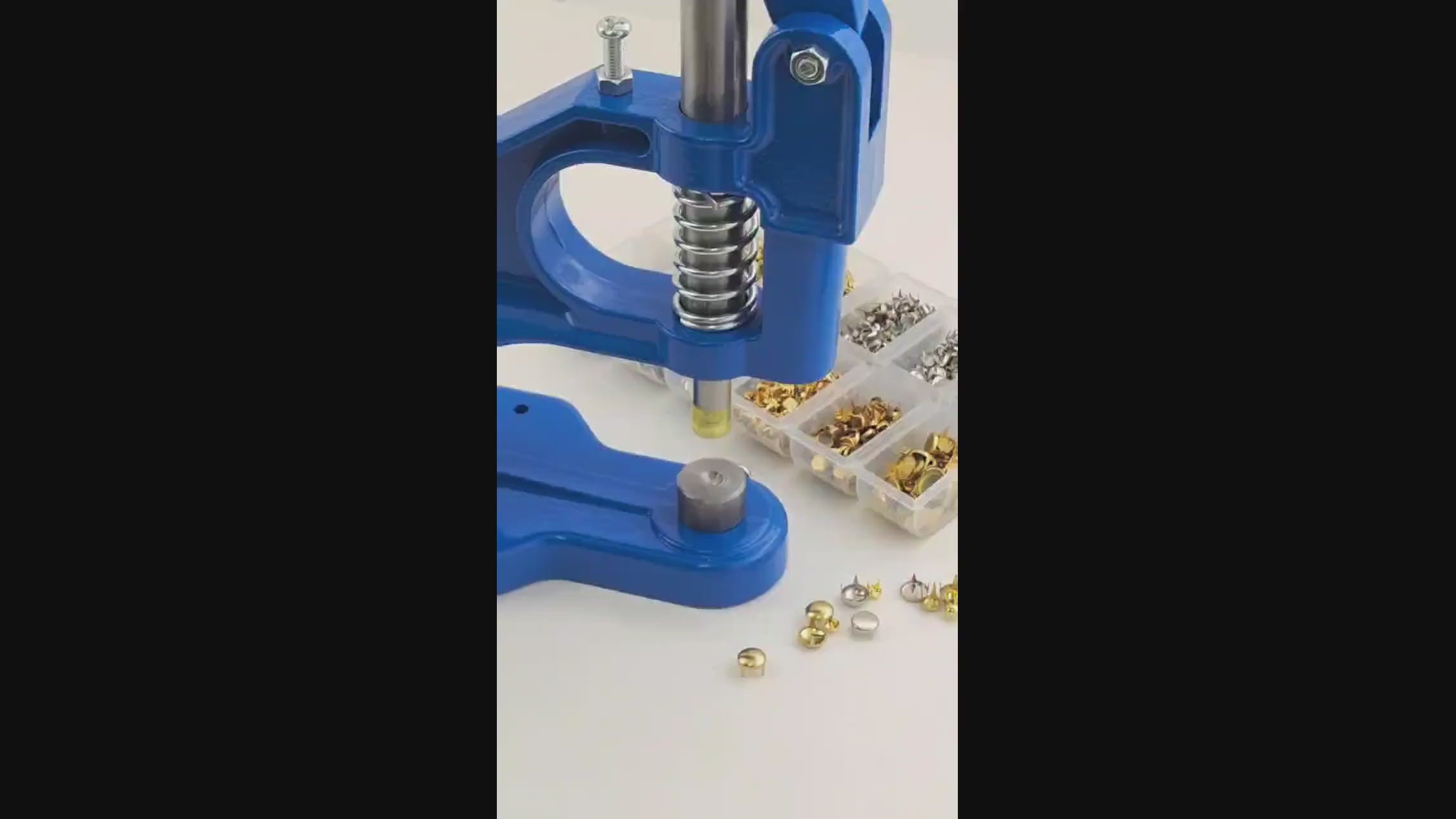 Load video: gu50 machine allstarco stud setter bedazzler gemagic tool handpress manual diy crafting garment embellishments machine