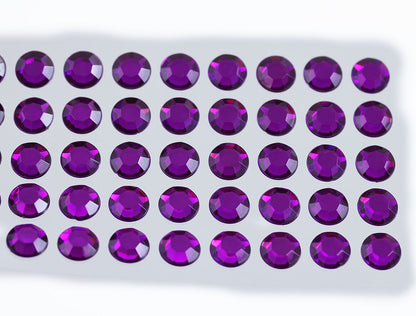 purple amethyst 3 sizes 4mm 6mm 8mm round sticky rhinestones stick on gems self adhesive jewels lead free  face stones party cosplay face gemstones rhinestones card making invitations body jewels skin phone craft embellishments with glue sparkle crafting scrapbooking diy peel and stick halloween birthday wedding shinny allstarco plastic sticky back jewels stickon stick-on rave jewels diy flat back